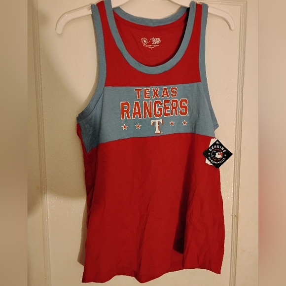 New Men's Texas Rangers Red and Blue Tank Top Size Small - Picture 3 of 4